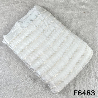 Dyeable Thread Embroidered Crepe Fabric - F6483