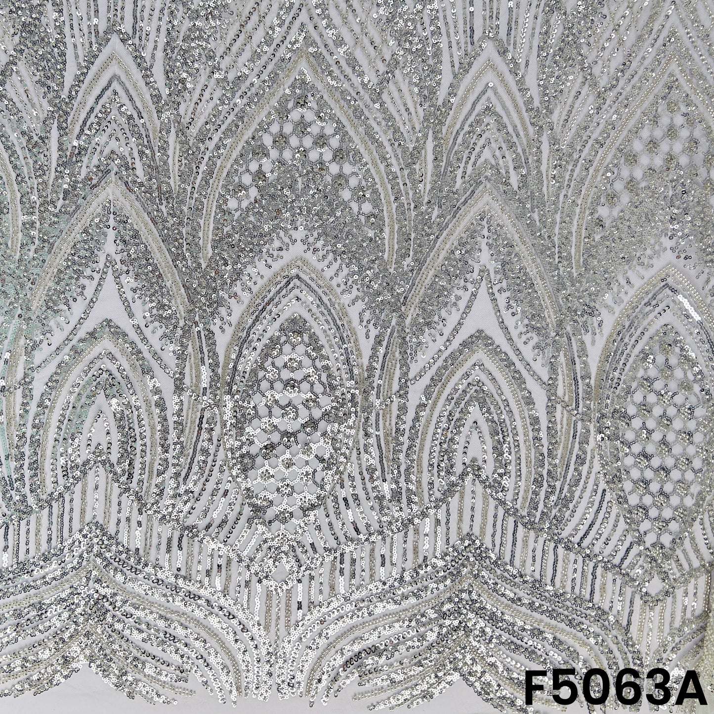 Cut Dana Sequins Embroidered Net Fabric-F5063