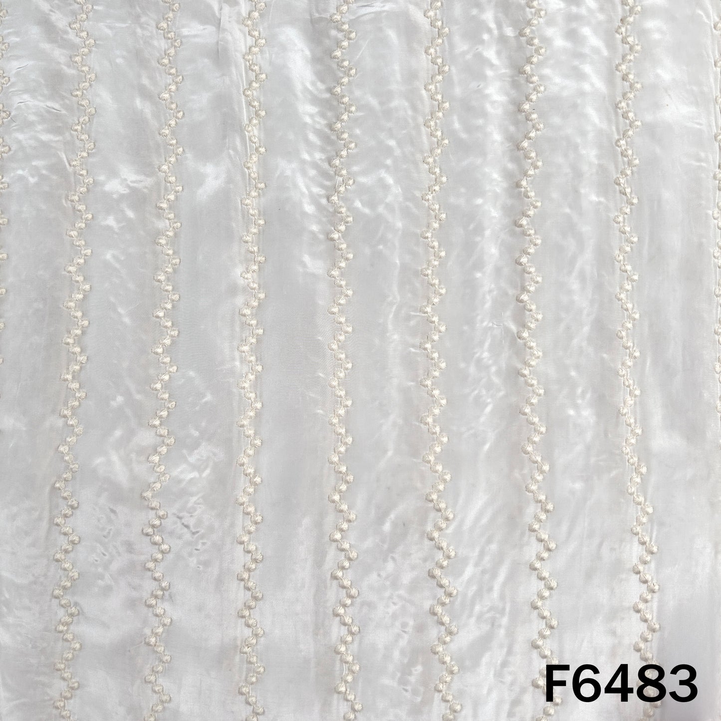 Dyeable Thread Embroidered Crepe Fabric - F6483