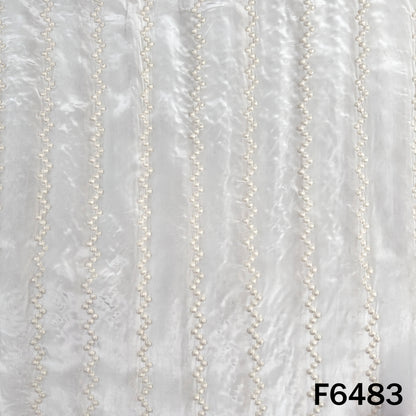 Dyeable Thread Embroidered Crepe Fabric - F6483