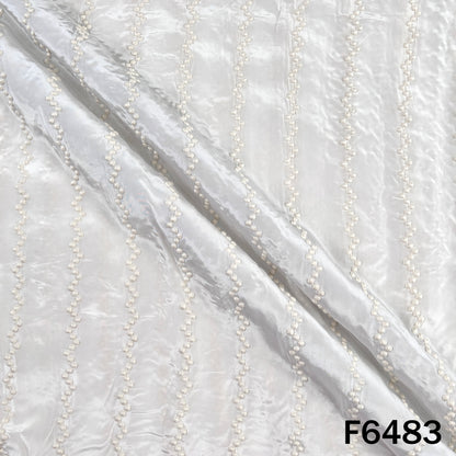 Dyeable Thread Embroidered Crepe Fabric - F6483