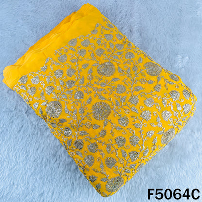 Zari Sequins Embroidered Georgette Fabric-F5064