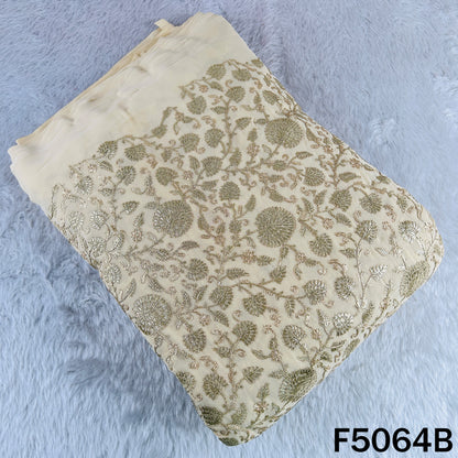 Zari Sequins Embroidered Georgette Fabric-F5064