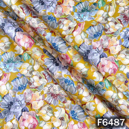 Digital Print Glace Cotton Fabric - F6487
