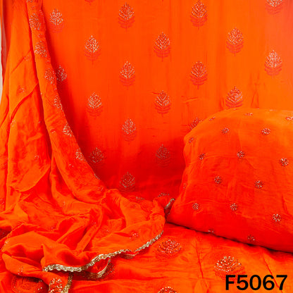 Cut Dana Thread Work Chinnon Chiffon Fabric-F5067