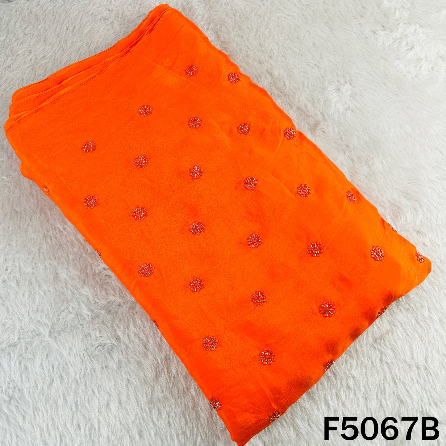 Cut Dana Thread Work Chinnon Chiffon Fabric-F5067