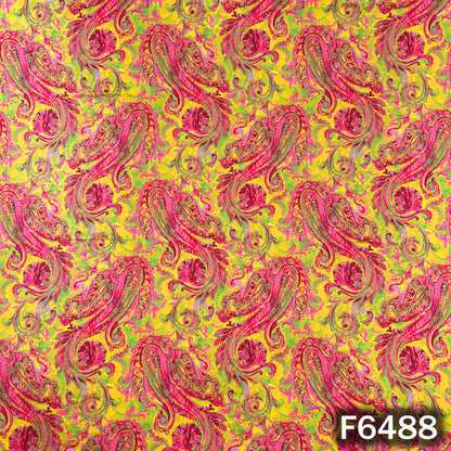 Digital Print Glace Cotton Fabric - F6488