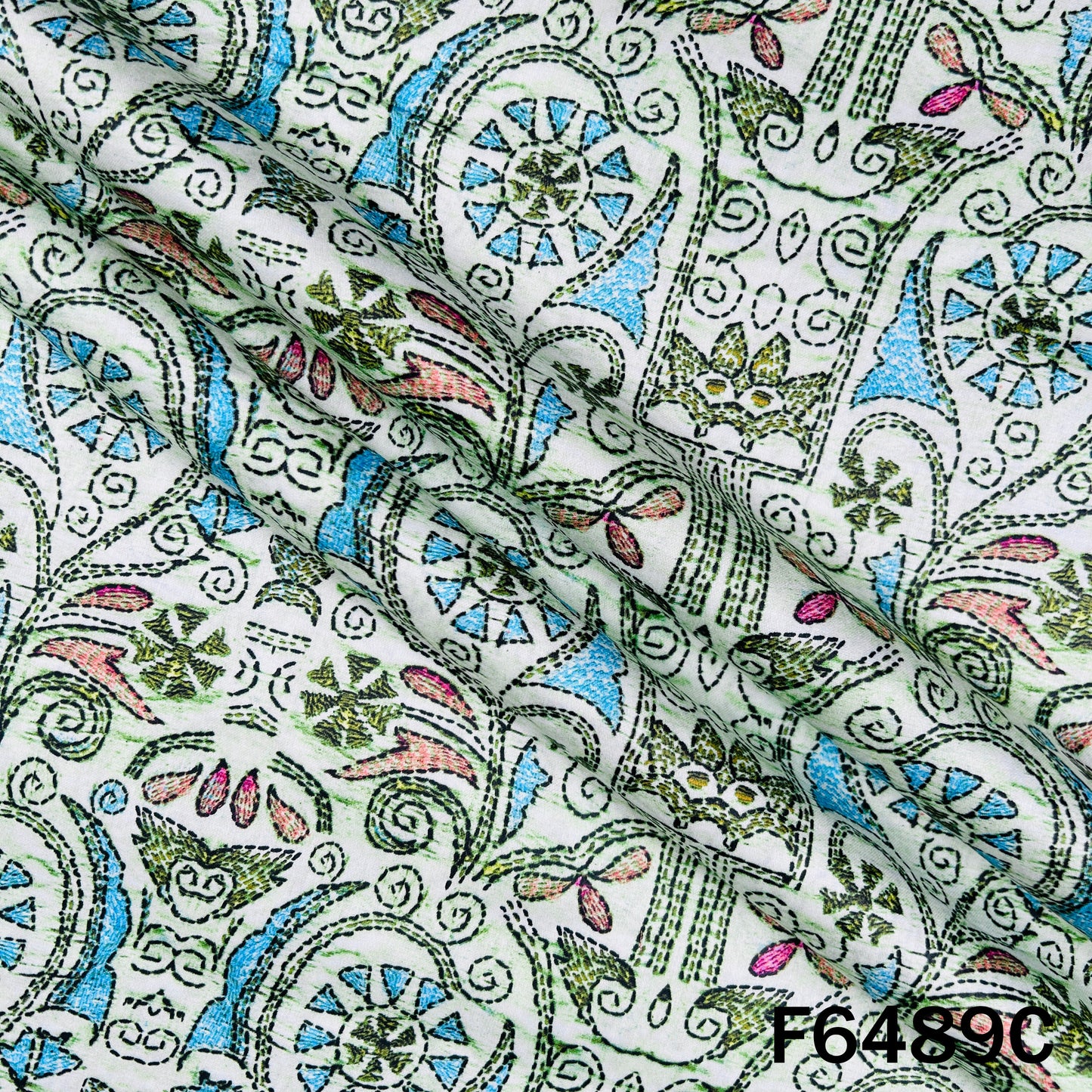 Digital Print Glace Cotton Fabric - F6489