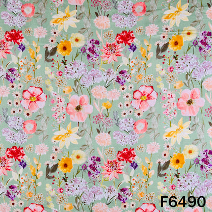 Digital Print Glace Cotton Fabric - F6490