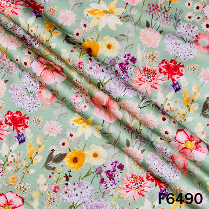 Digital Print Glace Cotton Fabric - F6490