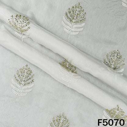 Dyeable Cut Dana Thread Work Chinnon Chiffon Fabric-F5070