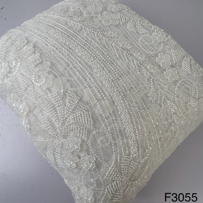 Cut Dana Work Sequins Embroidered Net Fabric-F3055