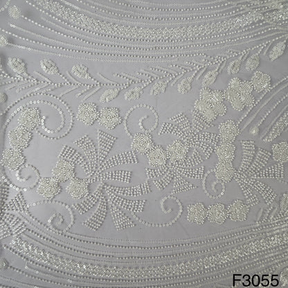 Cut Dana Work Sequins Embroidered Net Fabric-F3055