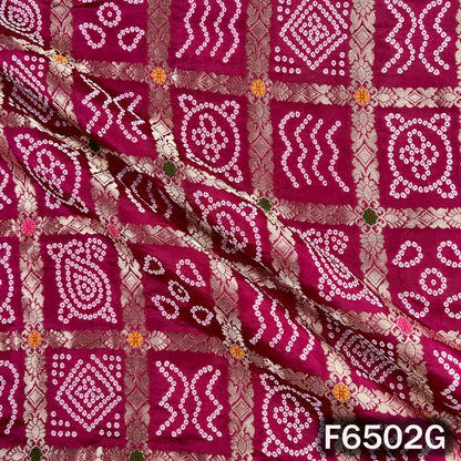 Zari Work Bandhani Print Dola Silk Fabric - F6502