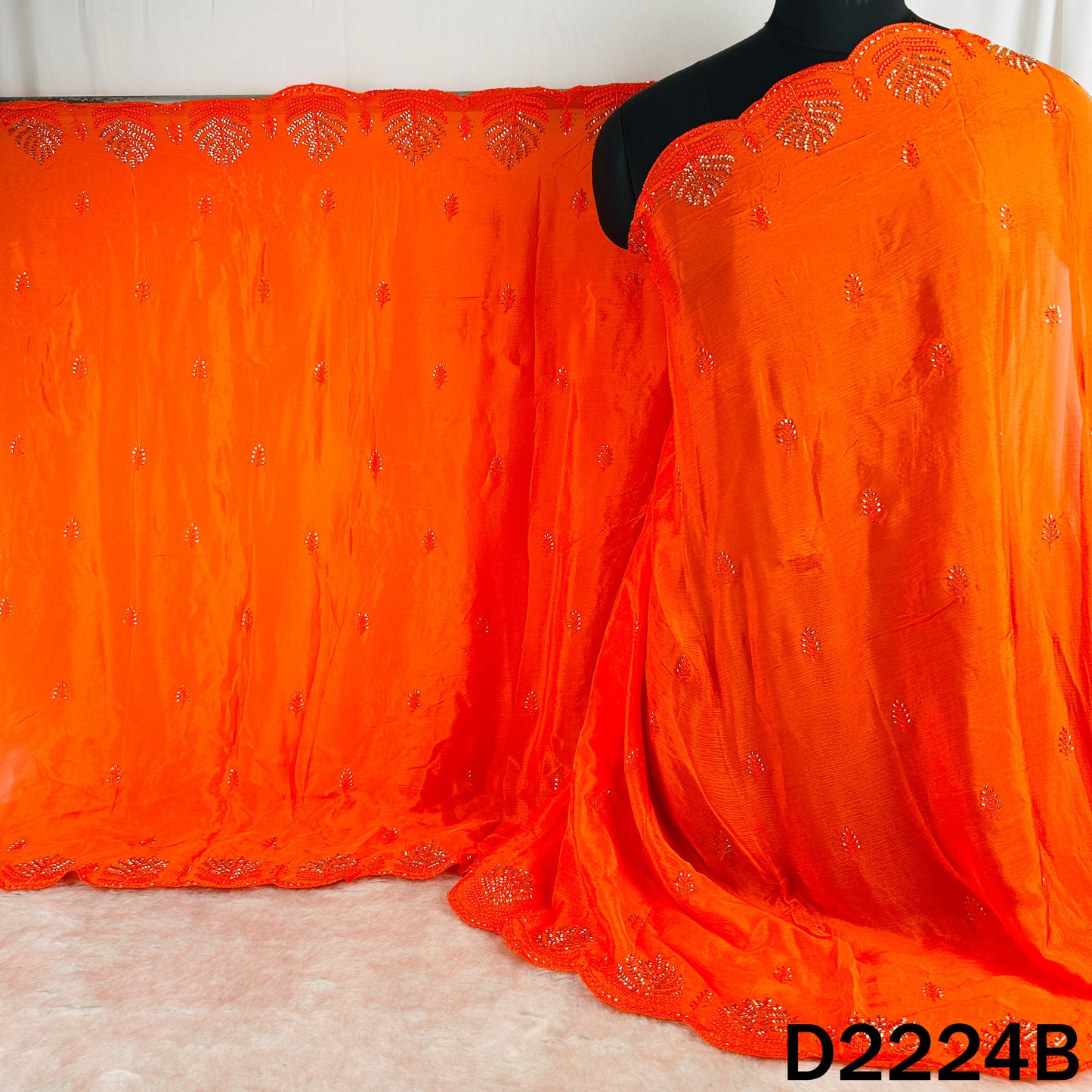 Cut Dana Thread Work Chinon Chiffon Dupatta-D2224