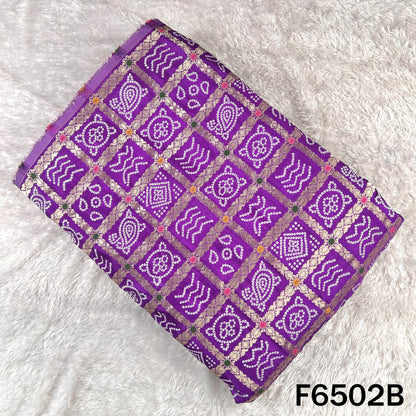Zari Work Bandhani Print Dola Silk Fabric - F6502