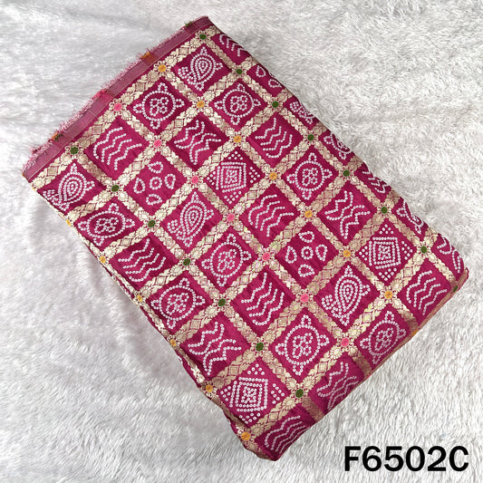 Zari Work Bandhani Print Dola Silk Fabric - F6502
