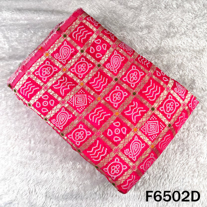 Zari Work Bandhani Print Dola Silk Fabric - F6502