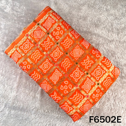 Zari Work Bandhani Print Dola Silk Fabric - F6502