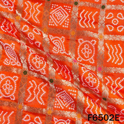 Zari Work Bandhani Print Dola Silk Fabric - F6502