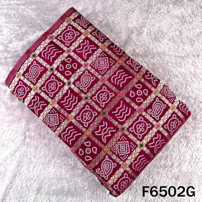 Zari Work Bandhani Print Dola Silk Fabric - F6502