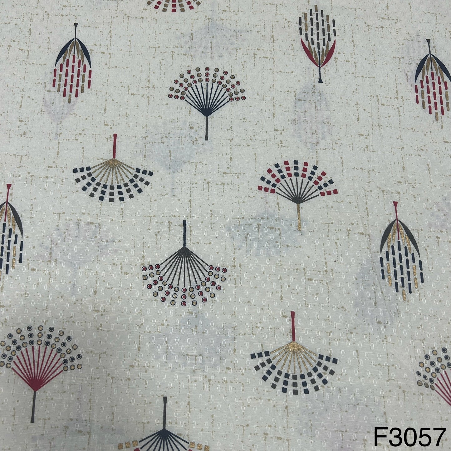 Foil Printed Rayon Cotton Fabric-F3057