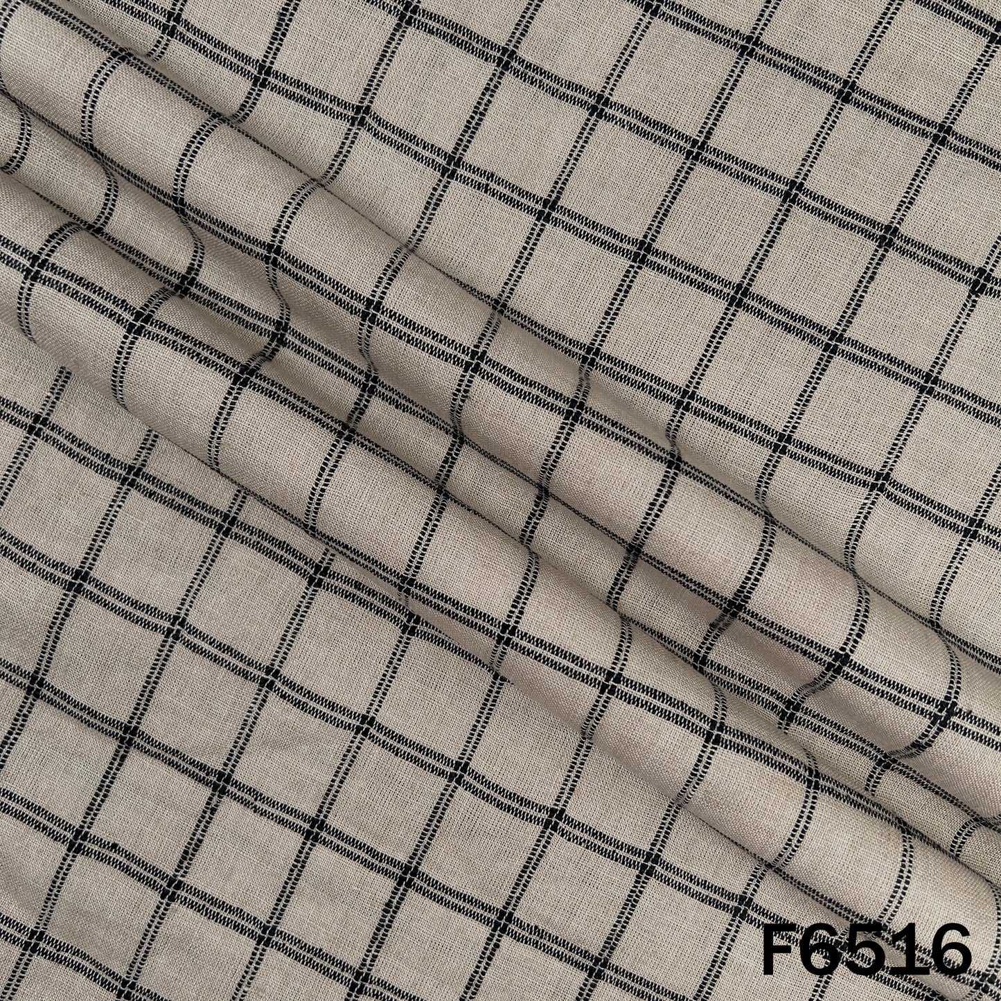 Check Weave linen Cotton Fabric - F6516