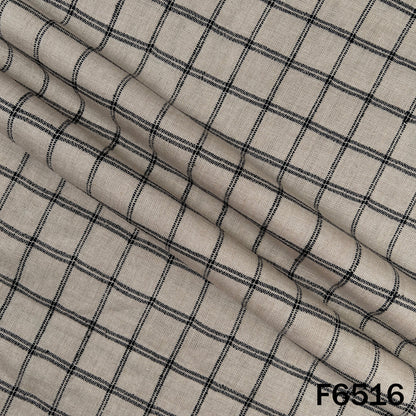 Check Weave linen Cotton Fabric - F6516