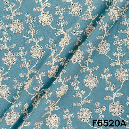 Hakoba Thread Embroidered Lycra Crepe Fabric - F6520