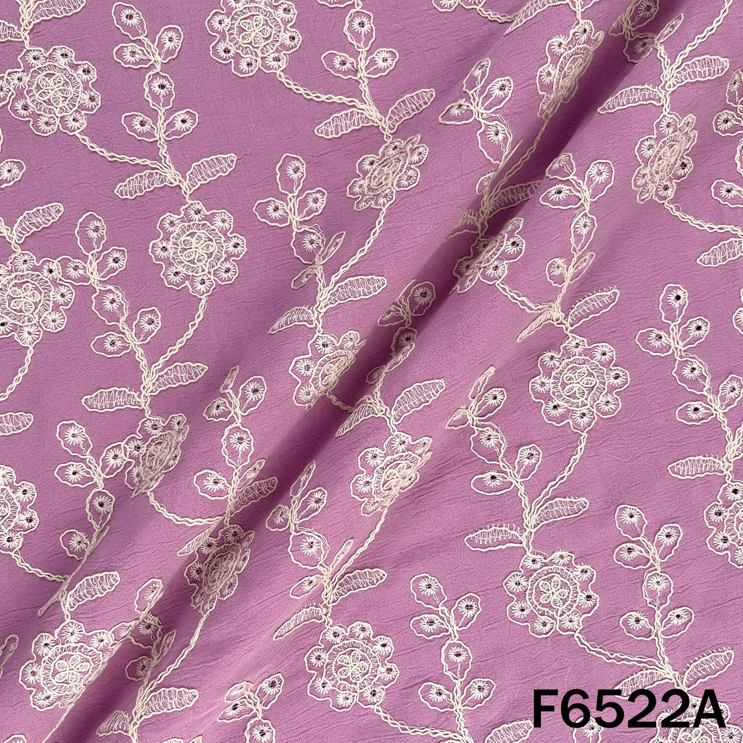 Hakoba Thread Embroidered Lycra Crepe Fabric - F6522