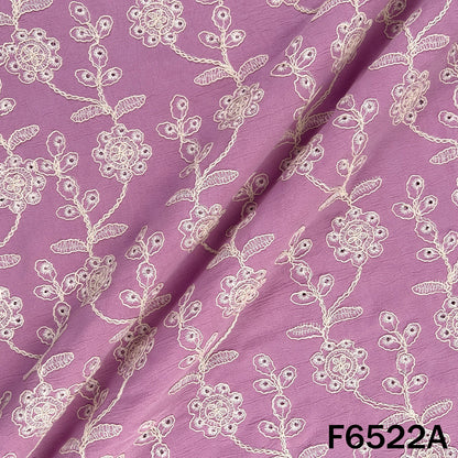 Hakoba Thread Embroidered Lycra Crepe Fabric - F6522