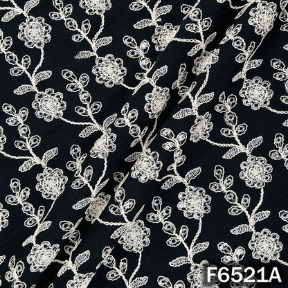 Hakoba Thread Embroidered Lycra Crepe Fabric - F6521