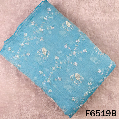 Cut Dana Thread Sequins Embroidered Mul Chanderi Fabric - F6519