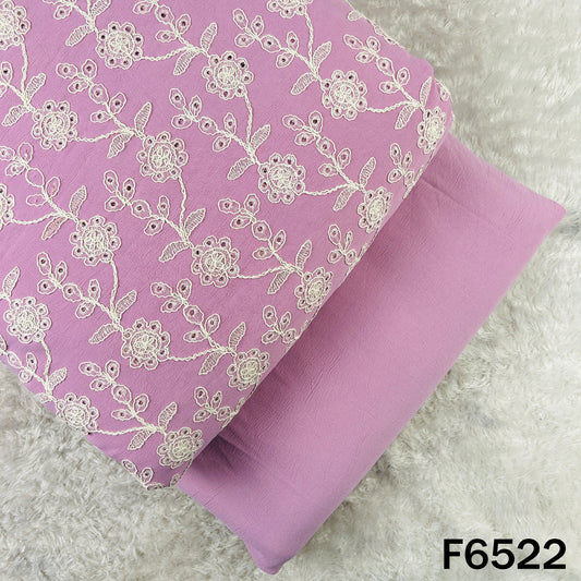 Hakoba Thread Embroidered Lycra Crepe Fabric - F6522