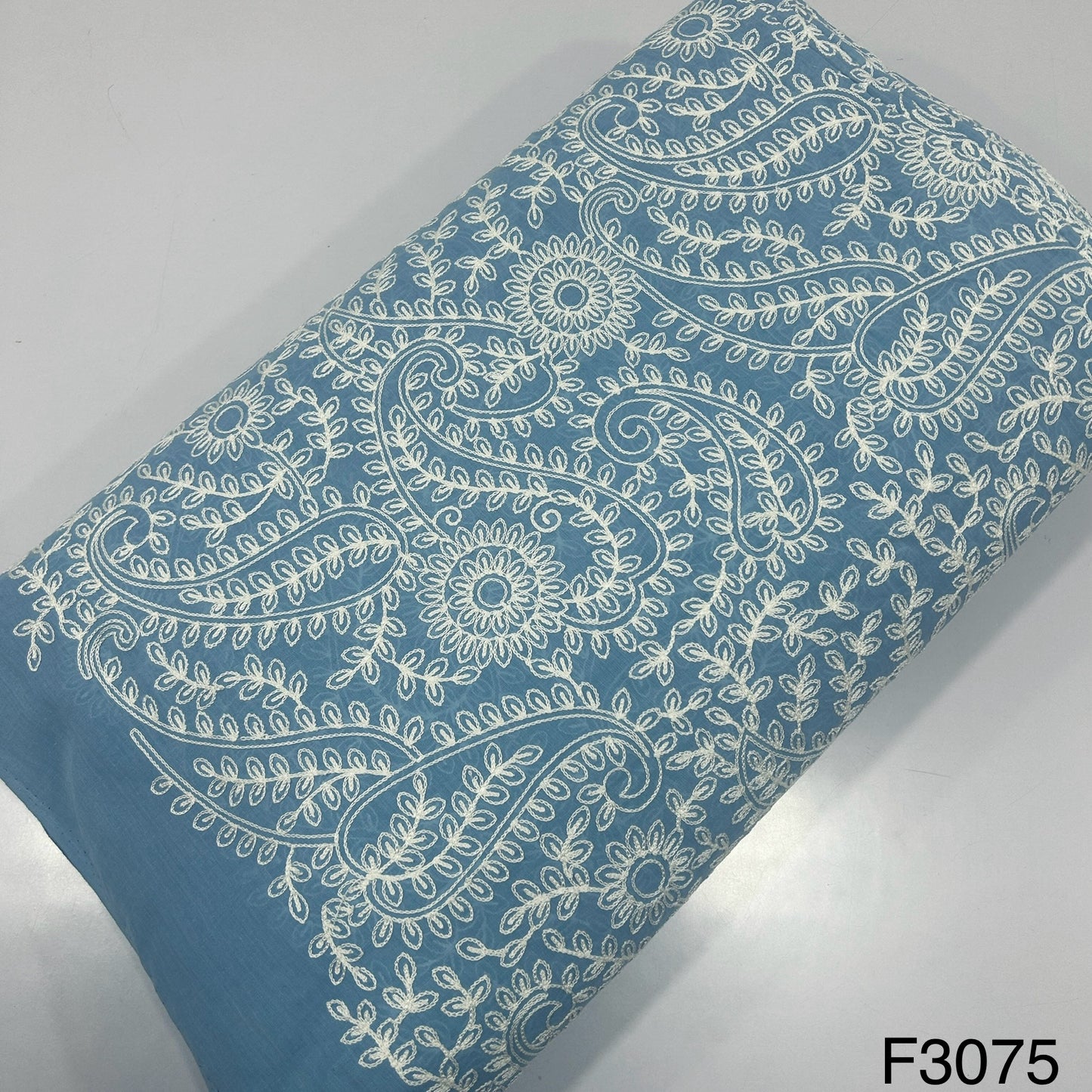 Chikankari Cotton Fabric-F3075