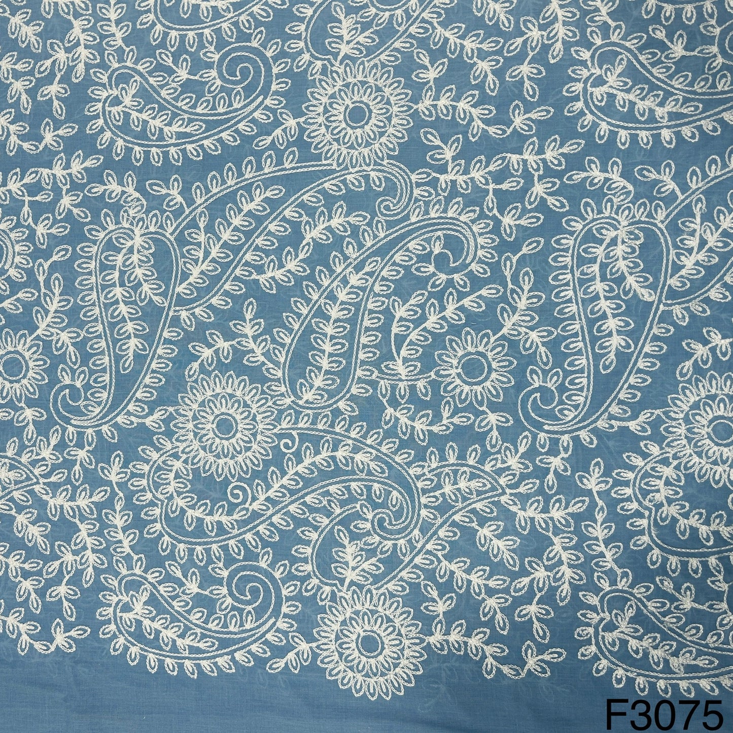 Chikankari Cotton Fabric-F3075