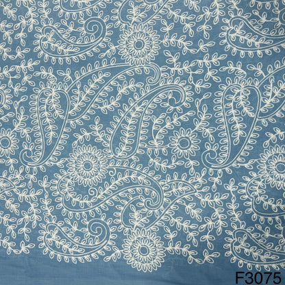 Chikankari Cotton Fabric-F3075