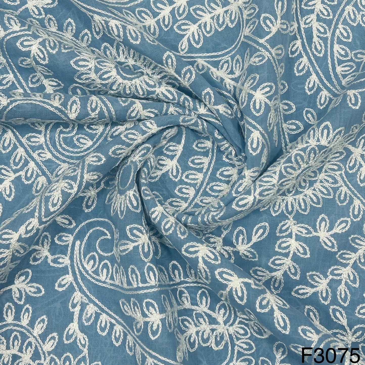 Chikankari Cotton Fabric-F3075