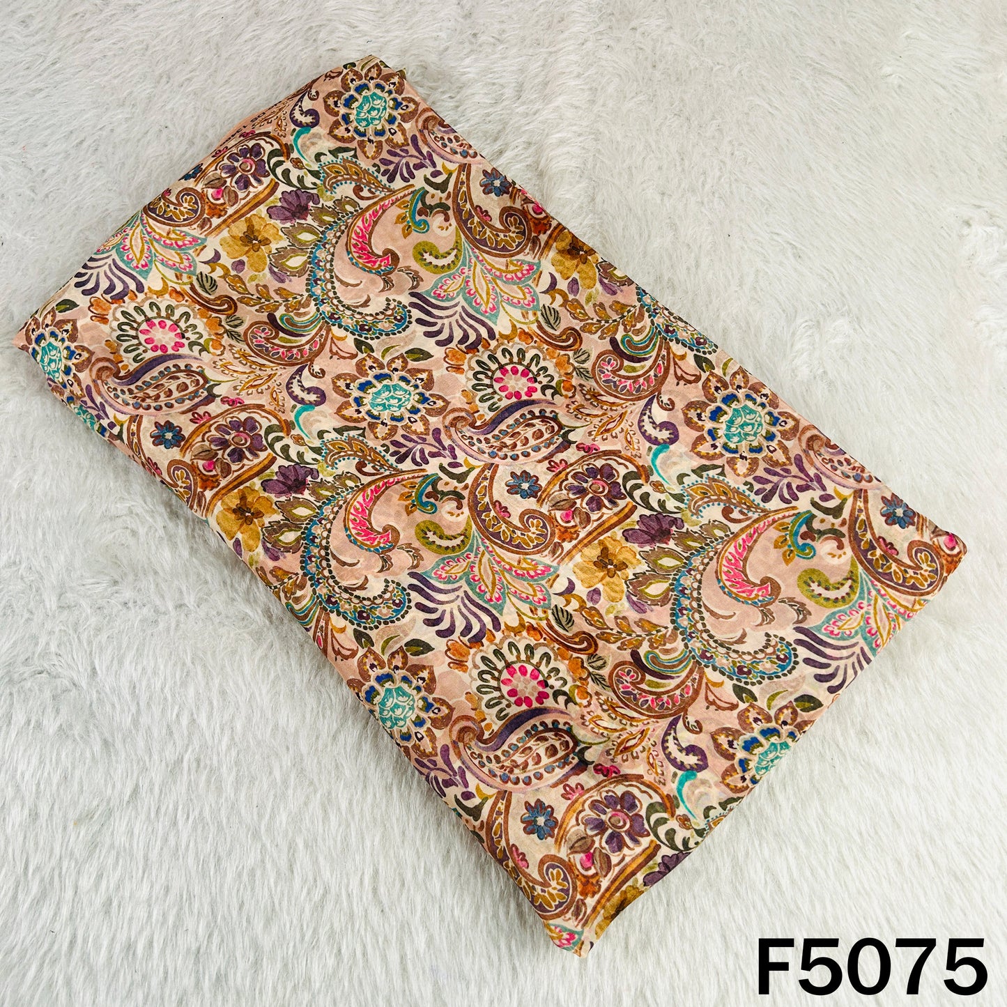 Digital Print Upada Silk Fabric-F5075