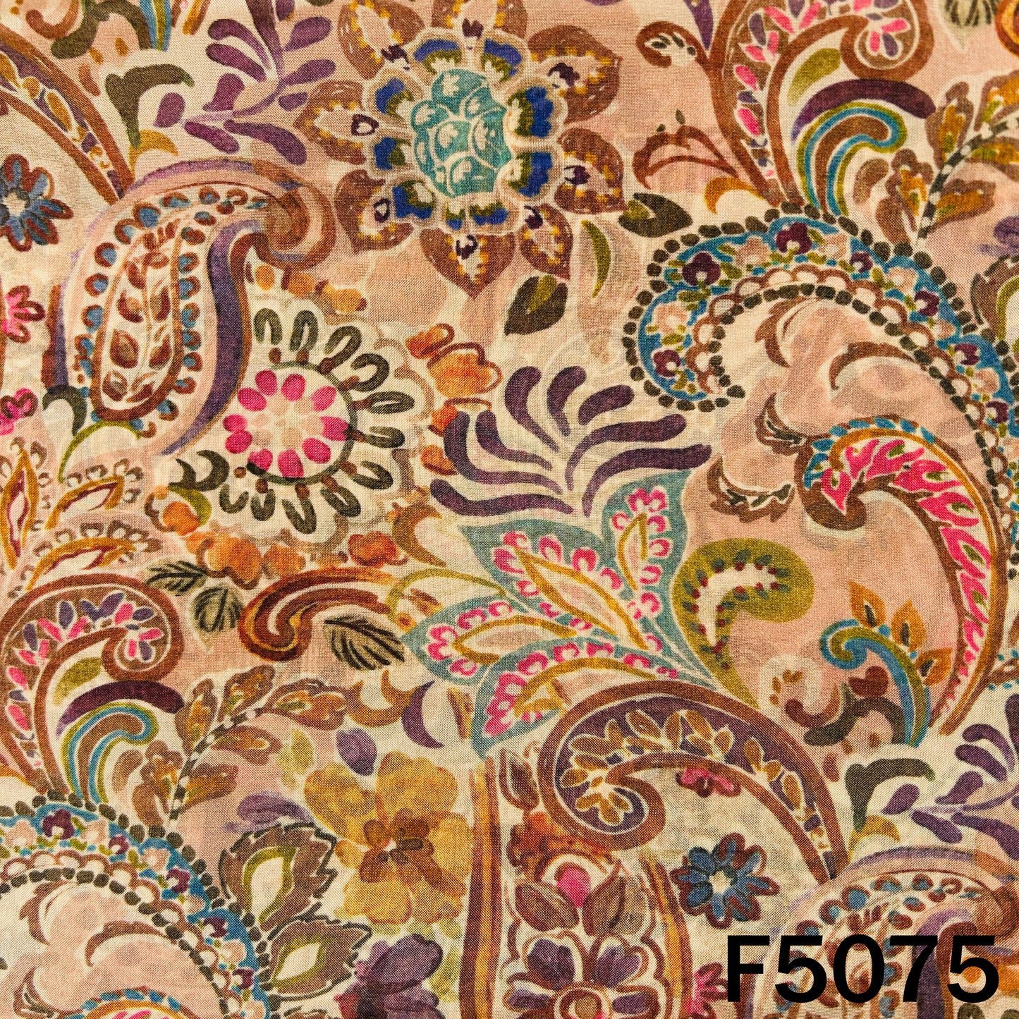 Digital Print Upada Silk Fabric-F5075