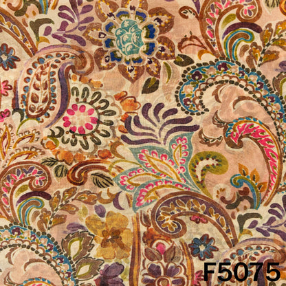 Digital Print Upada Silk Fabric-F5075