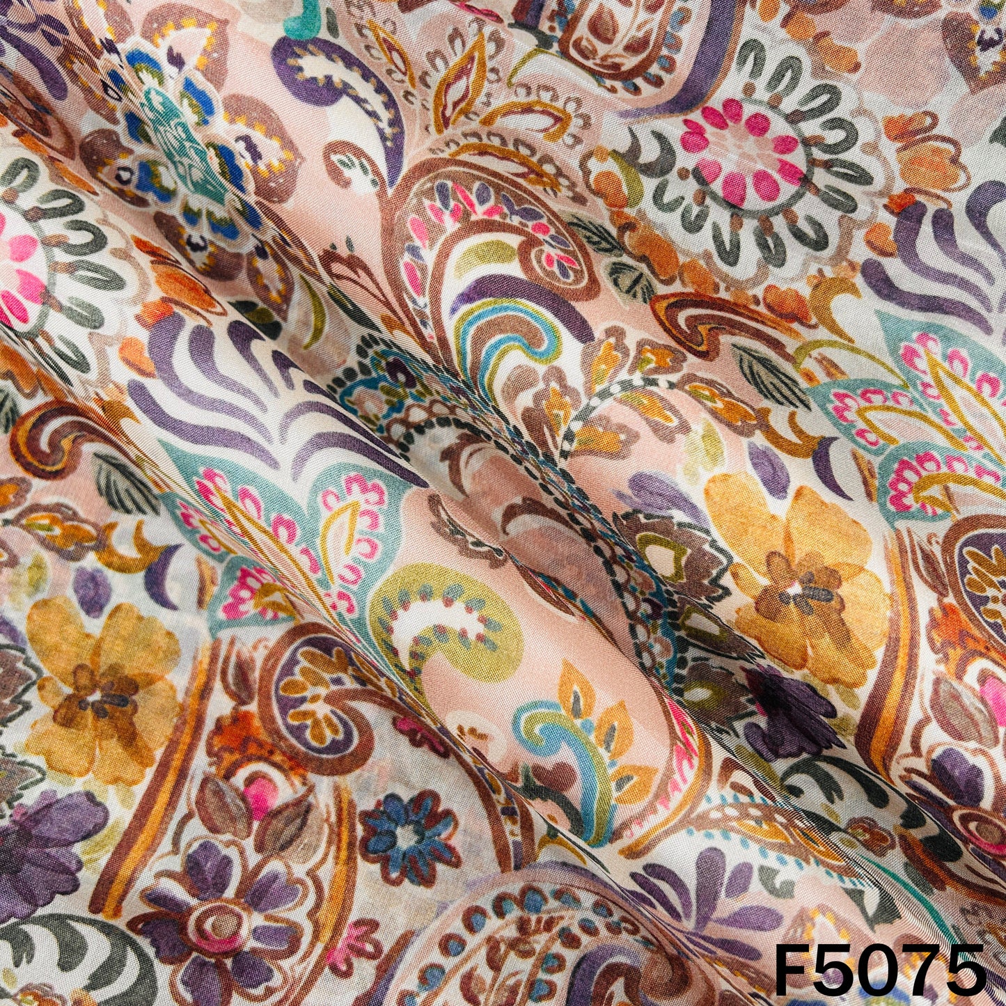 Digital Print Upada Silk Fabric-F5075