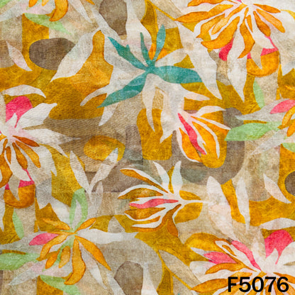 Digital Print Upada Silk Fabric-F5076
