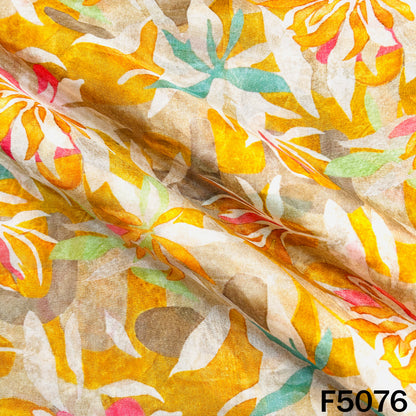 Digital Print Upada Silk Fabric-F5076