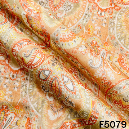 Digital Print Upada Silk Fabric-F5079