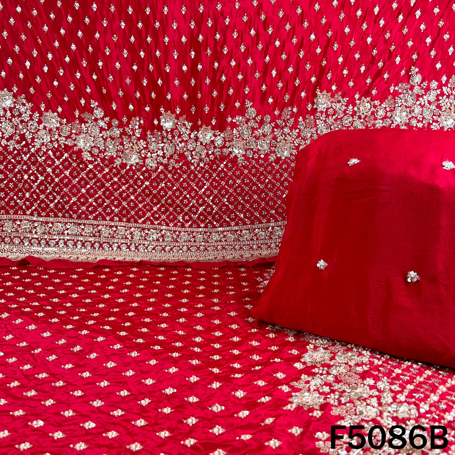 Cut Dana Sequins Embroidered Crepe Fabric - F5086