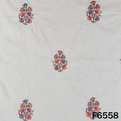 Cut Dana Thread Sequins Work Kora Cotton Fabric - F6558