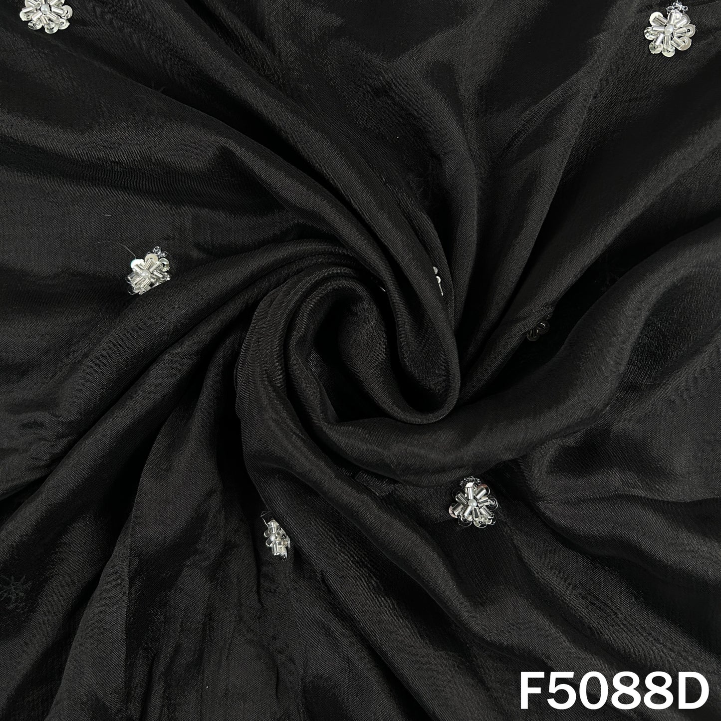 Cut Dana Sequins Work Chinon Chiffon Fabric-F5088