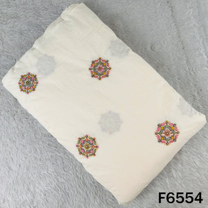 Cut Dana Thread Sequins Work Kora Cotton Fabric - F6554