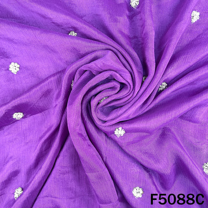 Cut Dana Sequins Work Chinon Chiffon Fabric-F5088